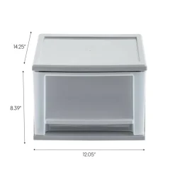 Iris® 17qt. Gray Stacking Drawer, 3 Pack