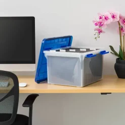 IRIS 32qt. Stackable Plastic Legal File Storage Box for Letter
