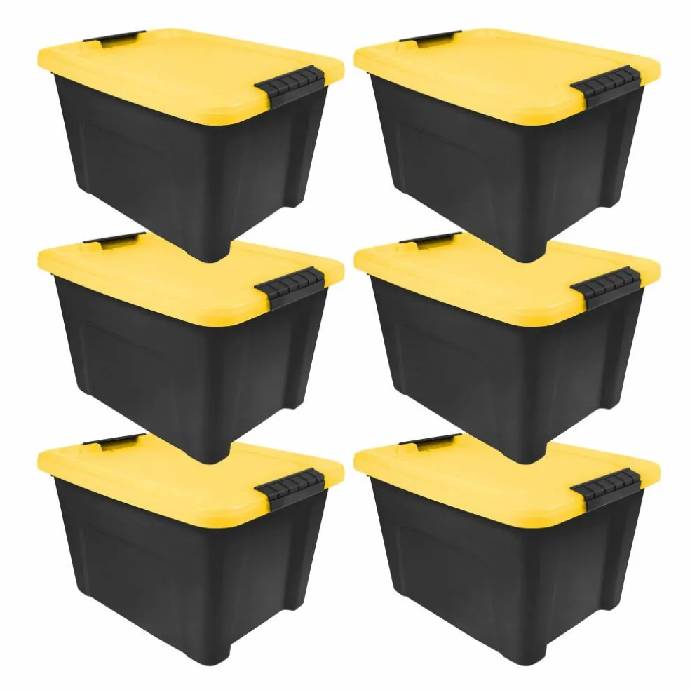 Iris® 20 Qt. Yellow, Plastic Storage Bins, 6 Ct