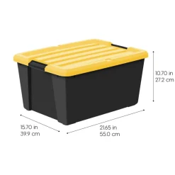 Iris® 45 Qt. Yellow, Plastic Storage Bins,  4 Ct