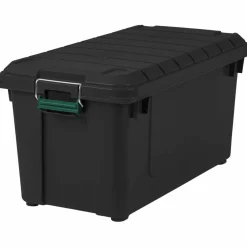 IRISĀ® RemingtonĀ® 82qt. Black Store-It-All Utility Tote with Buckle Lid