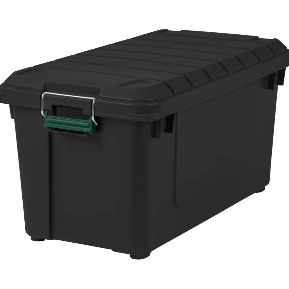 IRIS® Remington® 82qt. Black Store-It-All Utility Tote with Buckle Lid