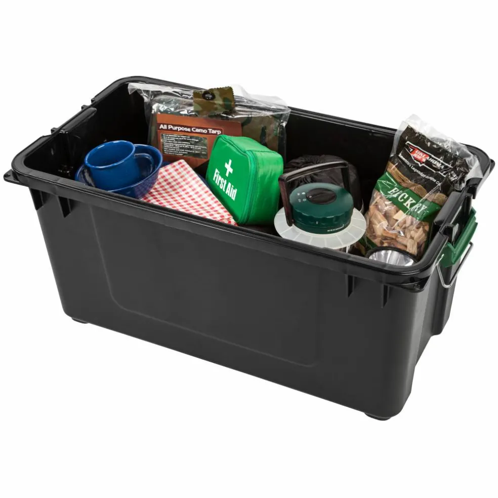 IRIS® Remington® 82qt. Black Store-It-All Utility Tote with Buckle Lid
