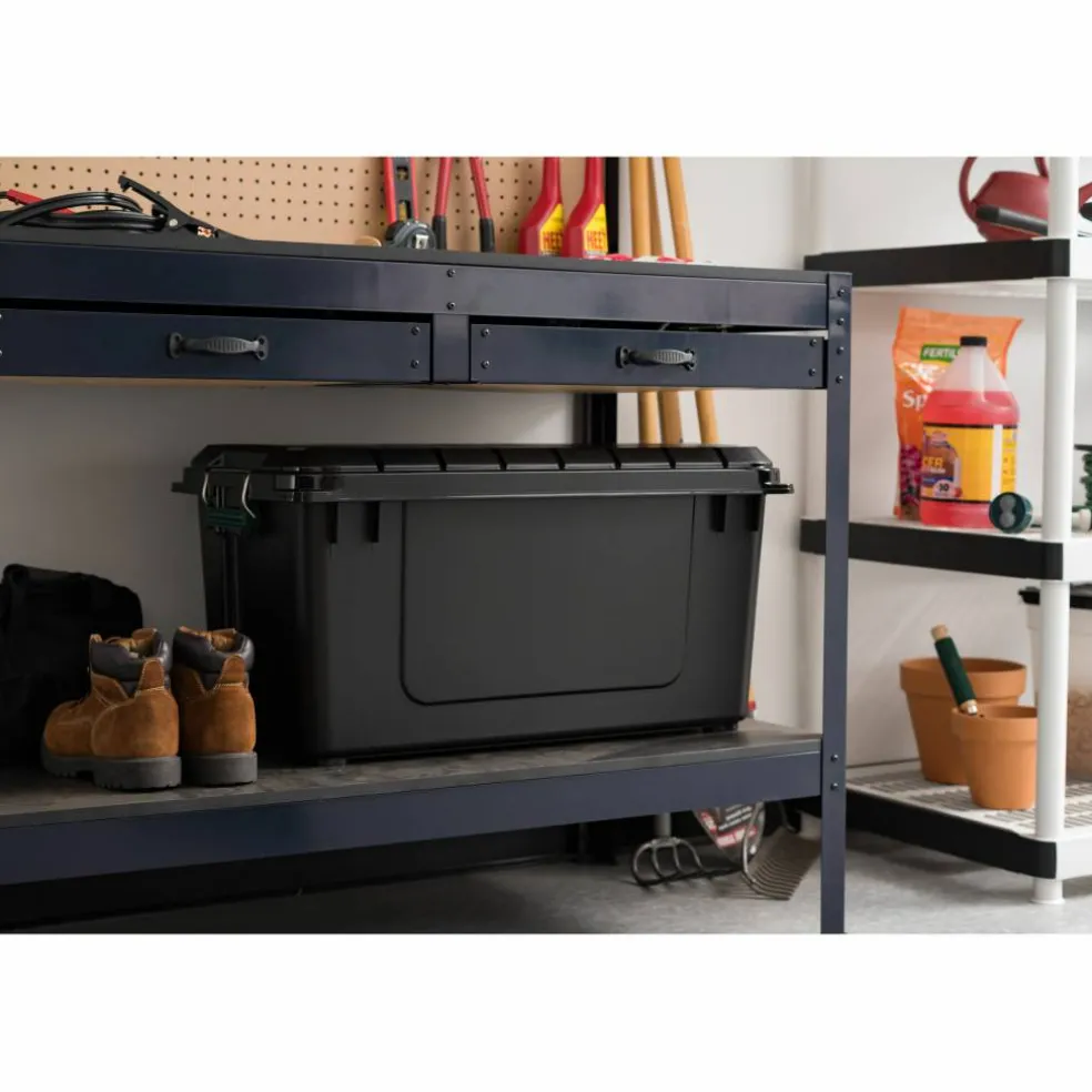 IRIS® Remington® 82qt. Black Store-It-All Utility Tote with Buckle Lid