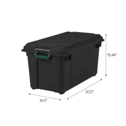 IRIS® Remington® 82qt. Black Store-It-All Utility Tote with Buckle Lid