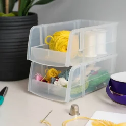 IRIS Small Clear Plastic Stacking Bin