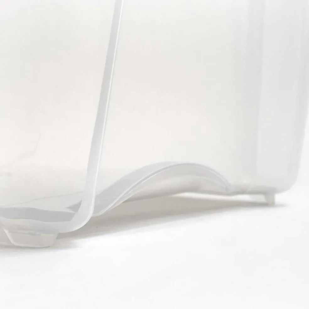 IRIS Stack & Pull Clear Plastic Storage Boxes with Gray Lid