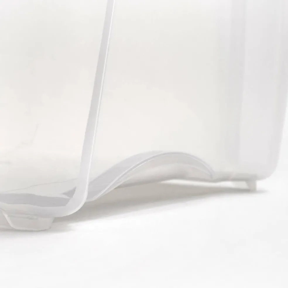 IRIS Stack & Pull Clear Plastic Storage Boxes with Gray Lid