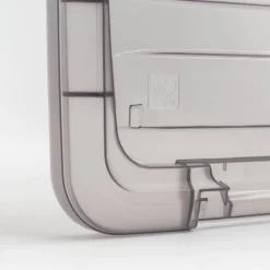 IRIS Stack & Pull Clear Plastic Storage Boxes with Gray Lid