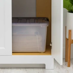 IRIS® Stack & Pull™ Clear Storage Box with Gray Lid