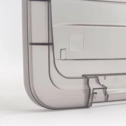 IRIS® Stack & Pull™ Clear Storage Box with Gray Lid