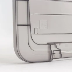 IRIS® Stack & Pull™ Clear Storage Box with Gray Lid