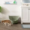 IRIS USA Cat Litter Box with High Walls and Handles, Made with Flexible Plastic, Sage Green