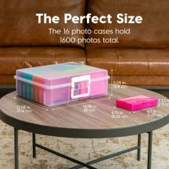 IRIS USA Extra Large 4" x 6" Photo and Embellishment Craft Keeper with 16 Cases