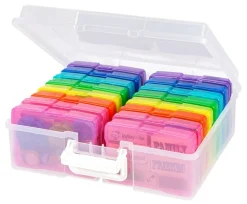 IRIS USA Extra Large 4" x 6" Photo and Embellishment Craft Keeper with 16 Cases