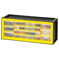 IRIS USA Hardware and Craft Parts Cabinet, 5 Sizes, Black/Yellow