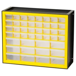 IRIS USA Hardware and Craft Parts Cabinet, 5 Sizes, Black/Yellow