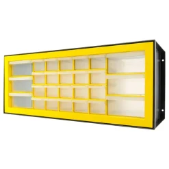 IRIS USA Hardware and Craft Parts Cabinet, 5 Sizes, Black/Yellow