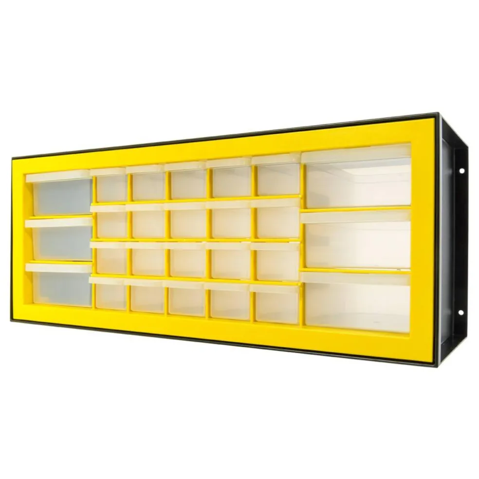 IRIS USA Hardware and Craft Parts Cabinet, 5 Sizes, Black/Yellow