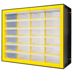 IRIS USA Hardware and Craft Parts Cabinet, 5 Sizes, Black/Yellow