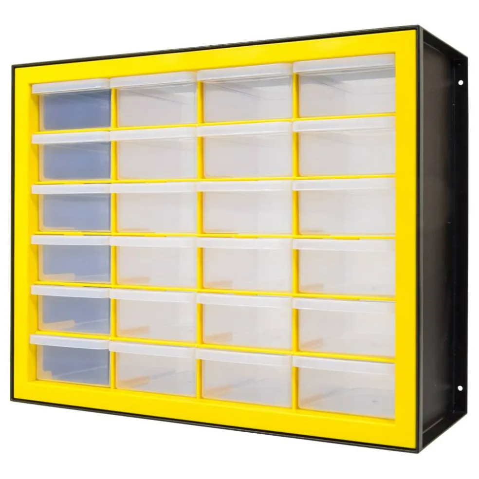 IRIS USA Hardware and Craft Parts Cabinet, 5 Sizes, Black/Yellow