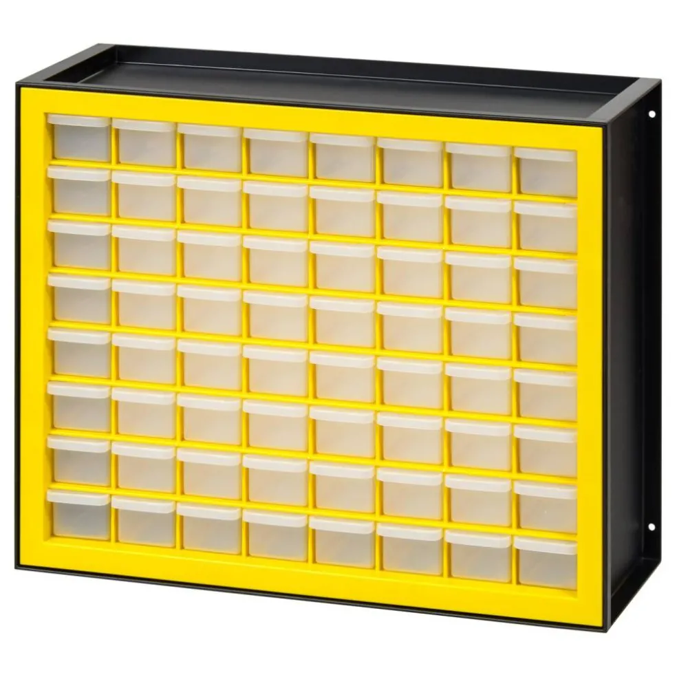 IRIS USA Hardware and Craft Parts Cabinet, 5 Sizes, Black/Yellow