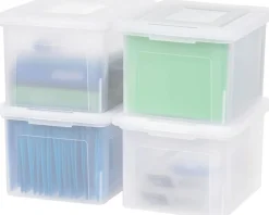 IRIS USA Letter Legal Size Plastic File Box, Home Organizing Storage Container