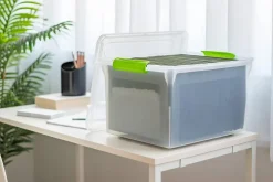 IRIS USA Letter Legal Size Plastic File Box, Home Organizing Storage Container