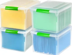 IRIS USA Letter Legal Size Plastic File Box, Home Organizing Storage Container