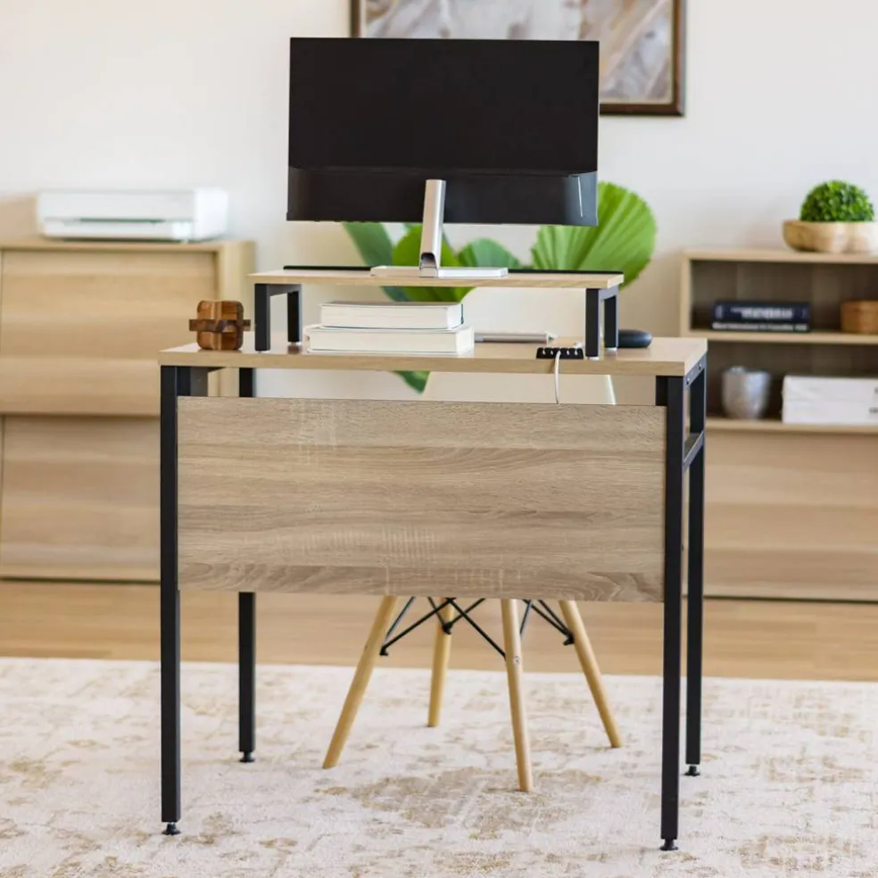 IRIS USA Office Computer Desk Table with Organizer and Cable Tray