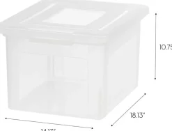 IRIS USA 4 Pack Letter/Legal Size File Box, File Folders, File Organizer