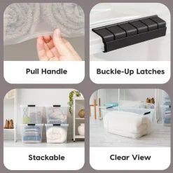 IRIS USA 2 Pack Plastic Storage Bins with Lids, 72 Quart, Latches Durable Nestable Containers Secure Pull Handle