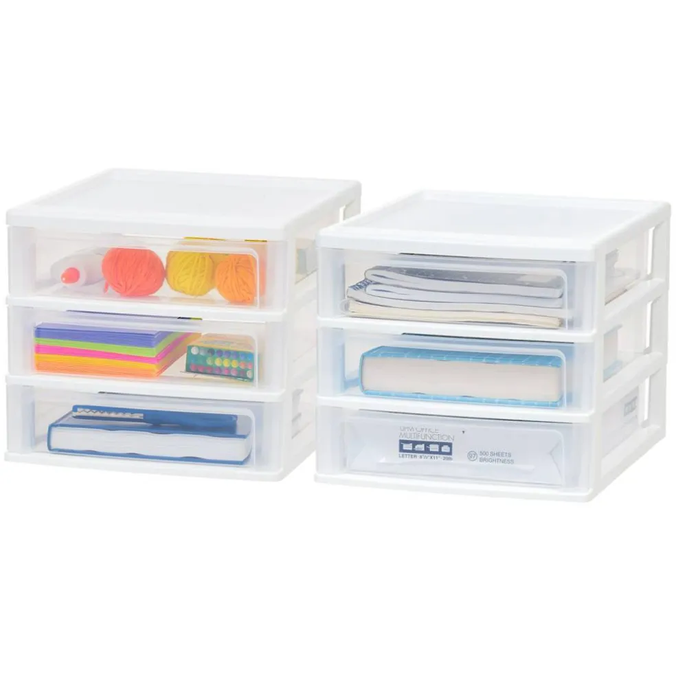 IRIS USA Plastic Desktop Drawers Organizer