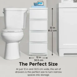 IRIS USA Plastic 4 Drawer Storage Cart, Organizer Unit for Bedroom, Closet, Kitchen, Bathroom, Laundry Room, Dorm