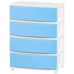 IRIS USA Plastic 4 Drawer Storage Cart, Organizer Unit for Bedroom, Closet, Kitchen, Bathroom, Laundry Room, Dorm
