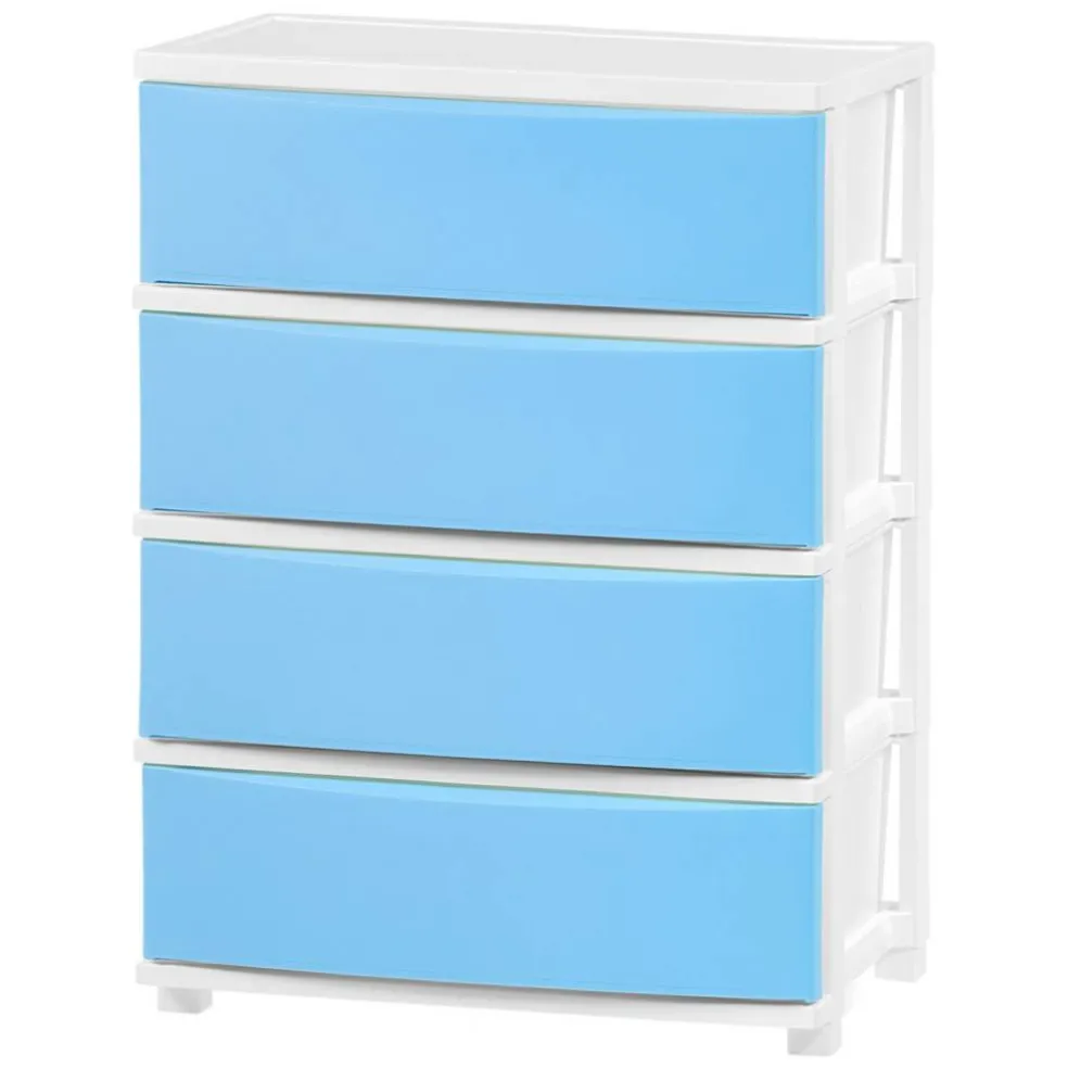 IRIS USA Plastic 4 Drawer Storage Cart, Organizer Unit for Bedroom, Closet, Kitchen, Bathroom, Laundry Room, Dorm
