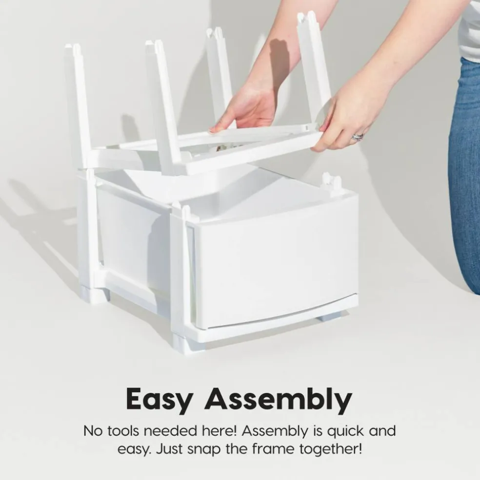 IRIS USA Plastic 4 Drawer Storage Cart, Organizer Unit for Bedroom, Closet, Kitchen, Bathroom, Laundry Room, Dorm