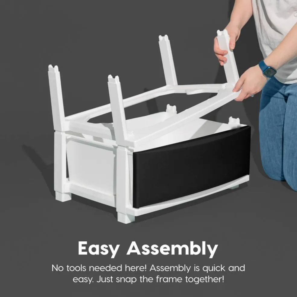 IRIS USA Plastic 4 Drawer Storage Cart, Organizer Unit for Bedroom, Closet, Kitchen, Bathroom, Laundry Room, Dorm