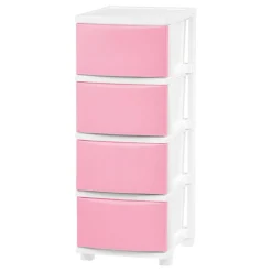 IRIS USA Plastic 4 Drawer Storage Cart, Organizer Unit for Bedroom, Closet, Kitchen, Bathroom, Laundry Room, Dorm