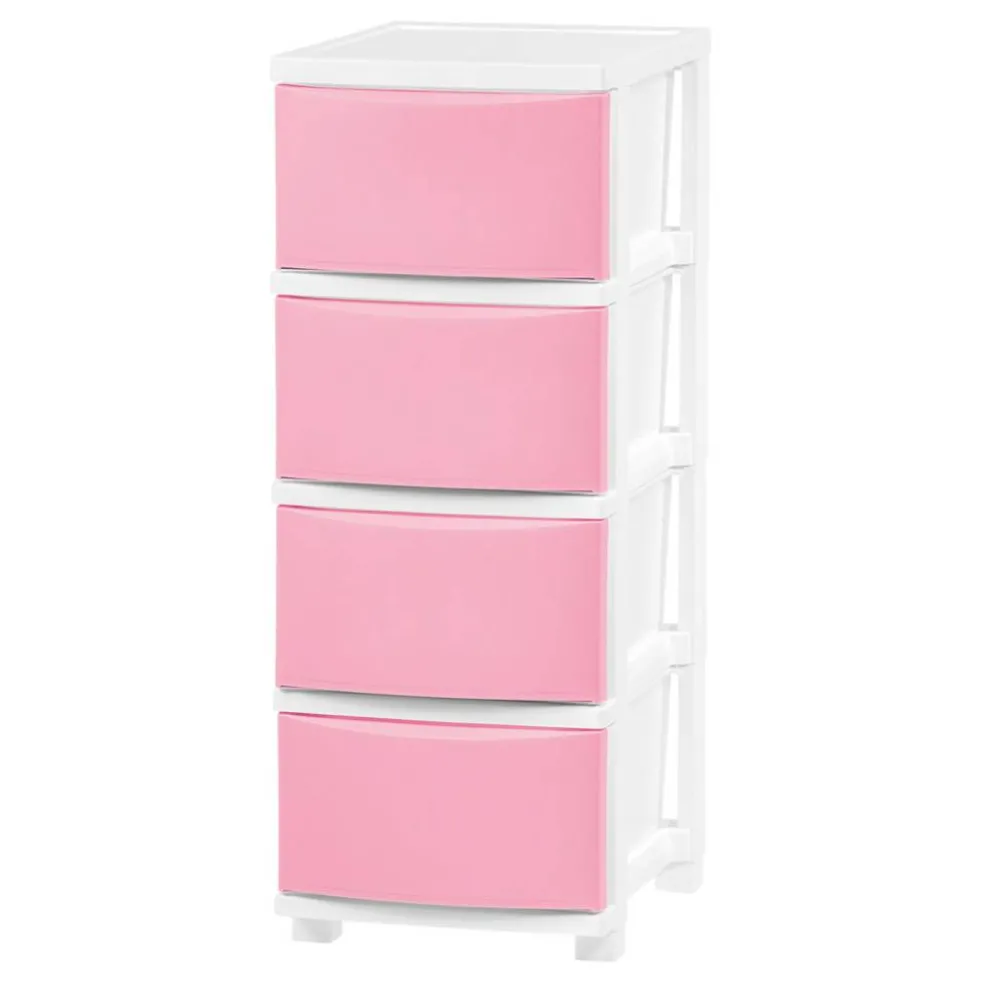 IRIS USA Plastic 4 Drawer Storage Cart, Organizer Unit for Bedroom, Closet, Kitchen, Bathroom, Laundry Room, Dorm