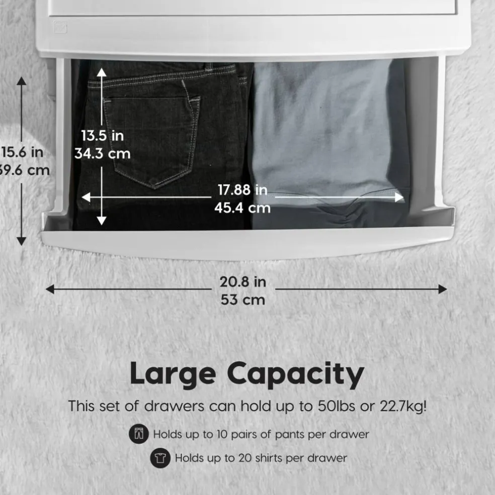 IRIS USA Plastic 4 Drawer Storage Cart, Organizer Unit for Bedroom, Closet, Kitchen, Bathroom, Laundry Room, Dorm