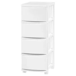 IRIS USA Plastic 4 Drawer Storage Cart, Organizer Unit for Bedroom, Closet, Kitchen, Bathroom, Laundry Room, Dorm