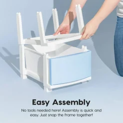 IRIS USA Plastic 4 Drawer Storage Cart, Organizer Unit for Bedroom, Closet, Kitchen, Bathroom, Laundry Room, Dorm