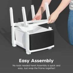 IRIS USA Plastic 4 Drawer Storage Cart, Organizer Unit for Bedroom, Closet, Kitchen, Bathroom, Laundry Room, Dorm