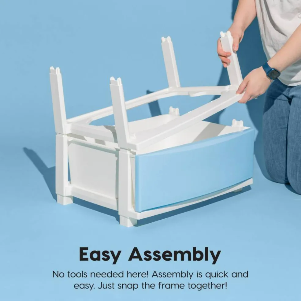 IRIS USA Plastic 4 Drawer Storage Cart, Organizer Unit for Bedroom, Closet, Kitchen, Bathroom, Laundry Room, Dorm