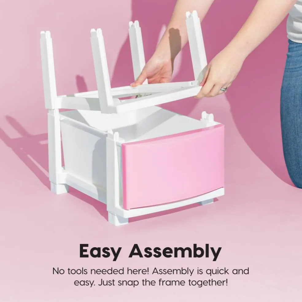 IRIS USA Plastic 4 Drawer Storage Cart, Organizer Unit for Bedroom, Closet, Kitchen, Bathroom, Laundry Room, Dorm