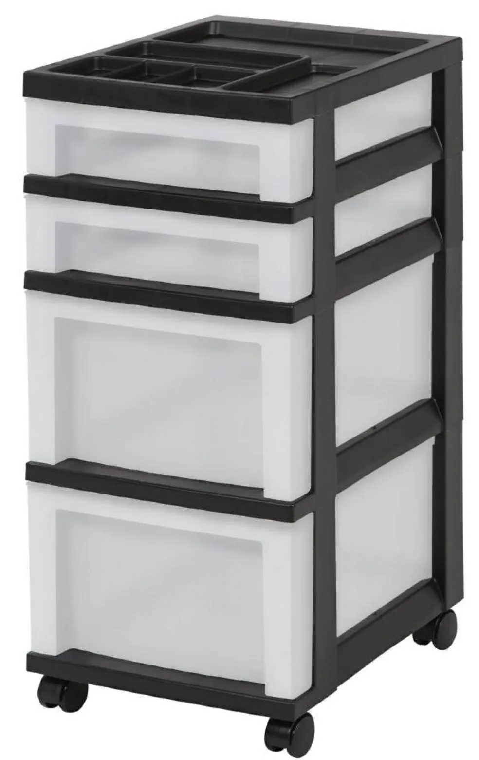 IRIS USA Plastic Rolling Storage Cart with Drawers