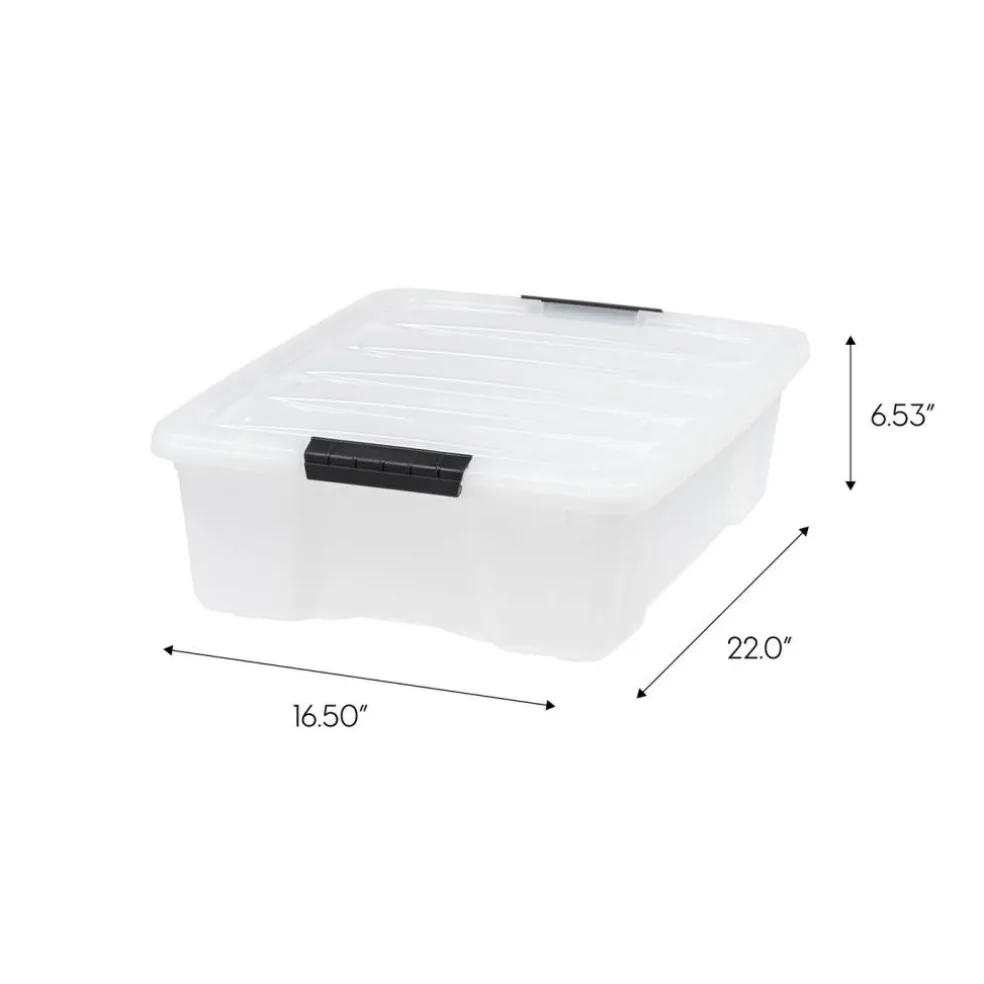 IRIS USA Plastic Storage Bins with Lids and Secure Latching Buckles