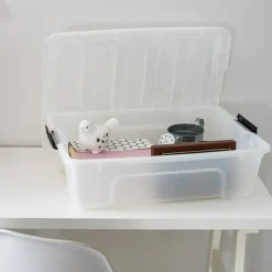 IRIS USA Plastic Storage Bins with Lids and Secure Latching Buckles