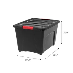 IRIS USA Plastic Storage Bins with Lids and Secure Latching Buckles